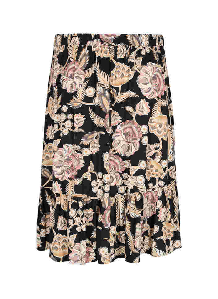 Printed viscose skirt with ruffle edge, Paisley Flower, Packshot image number 1
