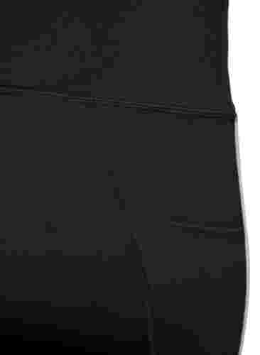 Sports tights with reflective details and side pocket, Black, Packshot image number 3