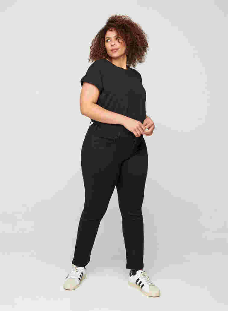 Slim fit Emily jeans with normal waist, Black, Model image number 5