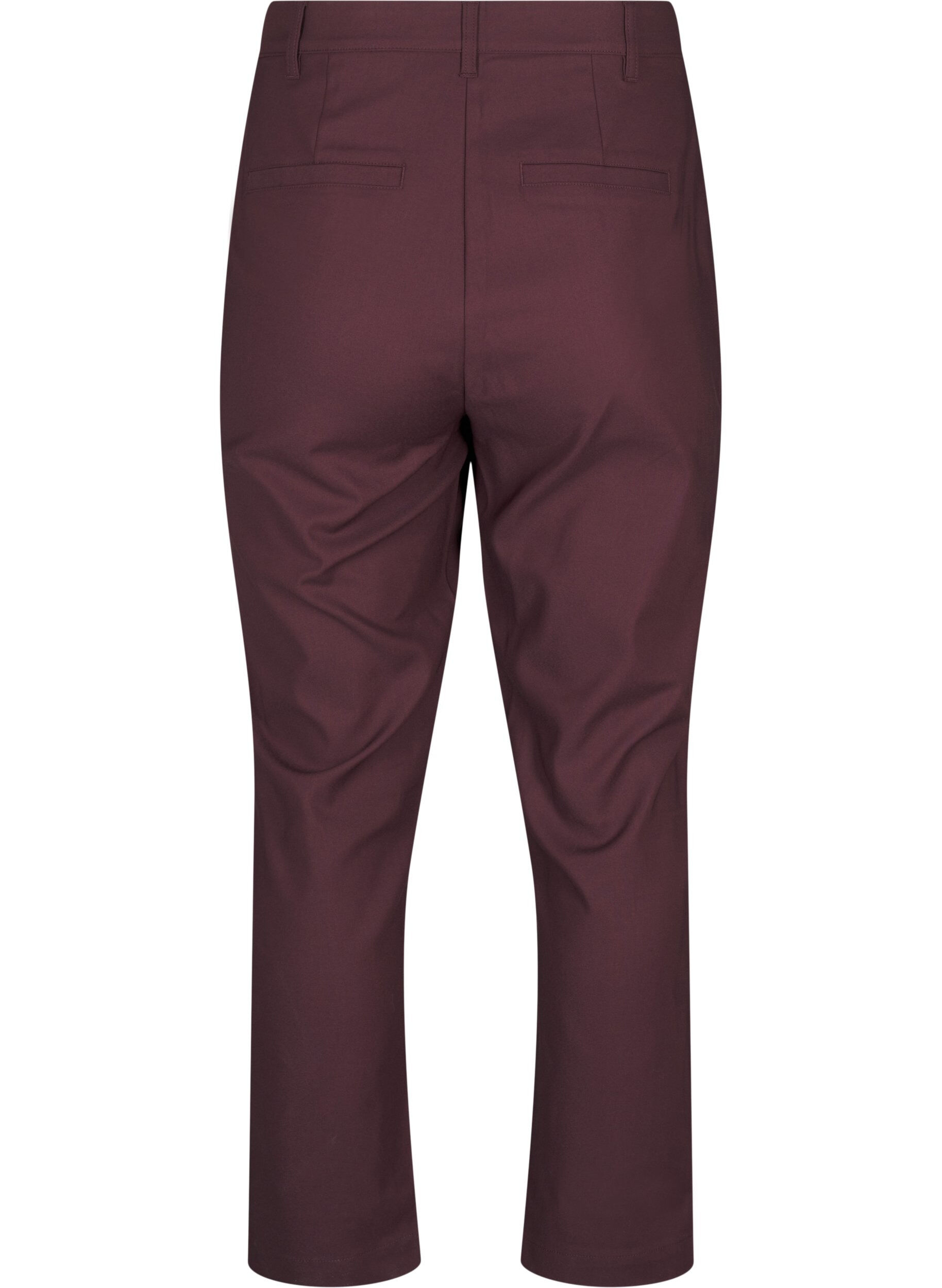 Zizzifashion High-waisted trousers with straight legs, Dark Bordeaux, Packshot image number 1