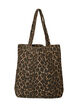 Denim shopping bag with leopard print, Brown, Packshot image number 0