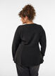Jersey blouse with a ribbed texture and an A-line fit, Black, Model image number 2