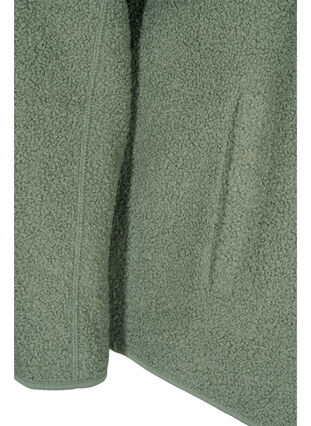 Short teddy jacket with pockets, Agave Green, Packshot image number 3