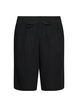 Loose cotton muslin shorts with a high waist, Black, Packshot image number 0