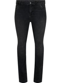 High-waisted Amy jeans with rhinestones
