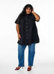 A-shaped tunic with short sleeves and buttons, Black, Model image number 1