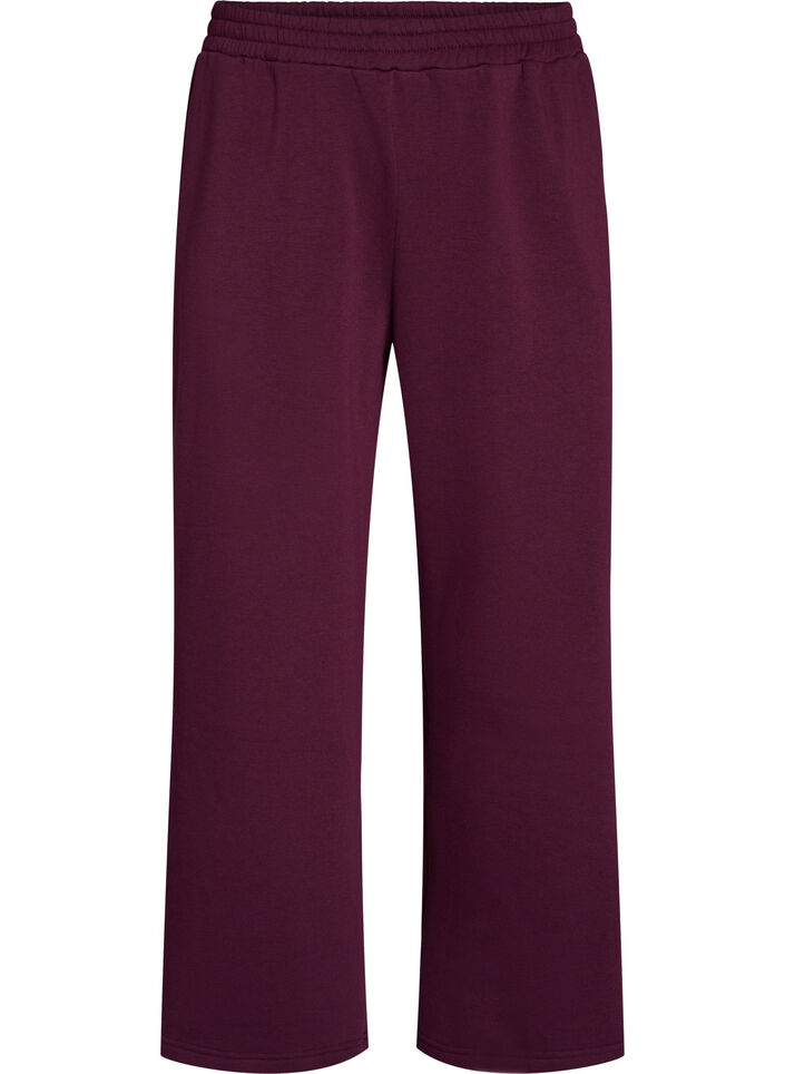 High-waisted sweatpants with wide legs, Purple, Packshot image number 0