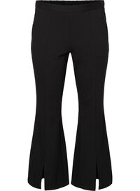 Trousers with bootcut and front slit