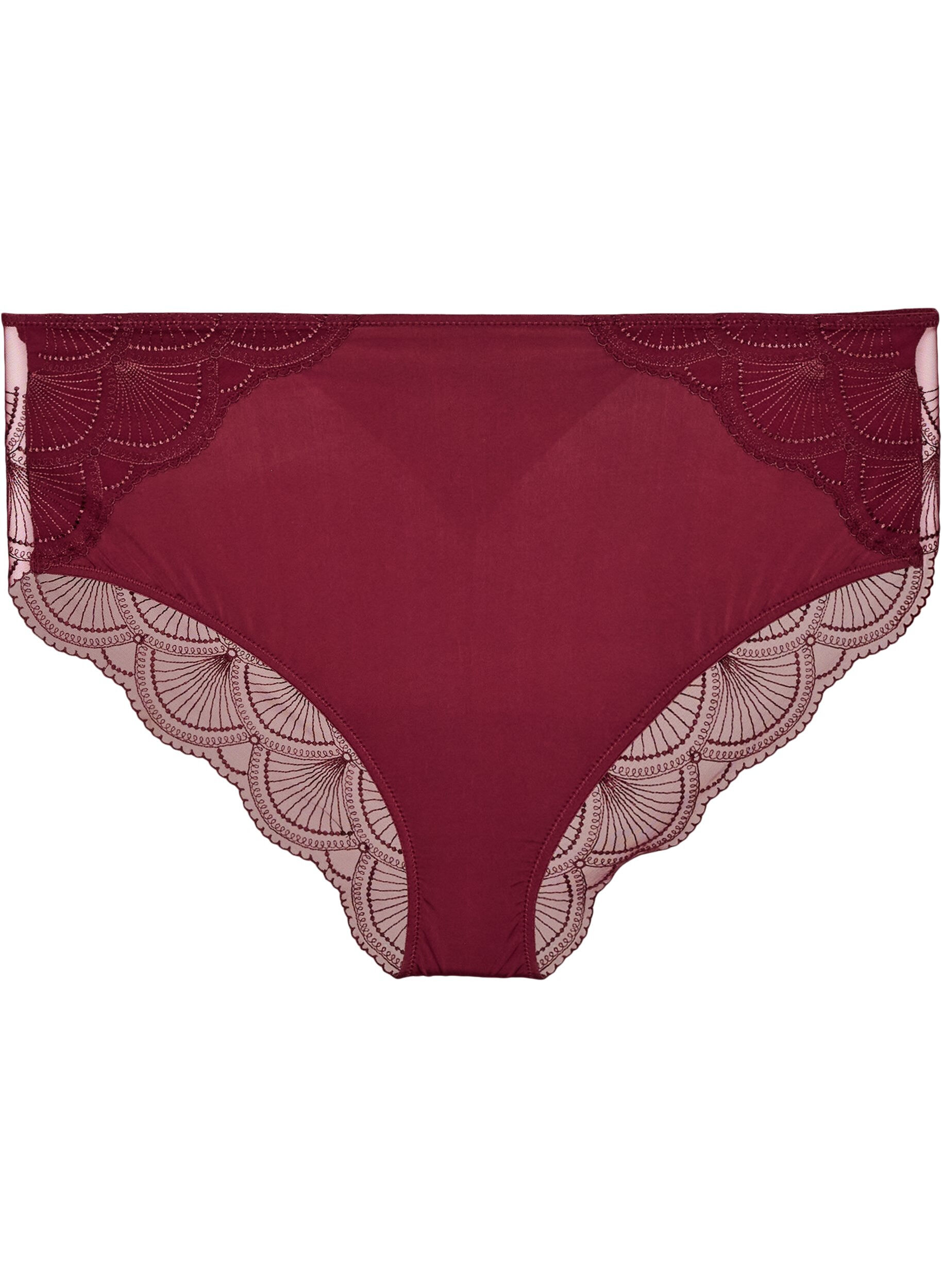 ZizzifashionBriefs with mesh and embroidered lace trims, Red, Packshot image number 0