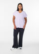 Loose training t-shirt with v-neck, Purple, Model image number 1