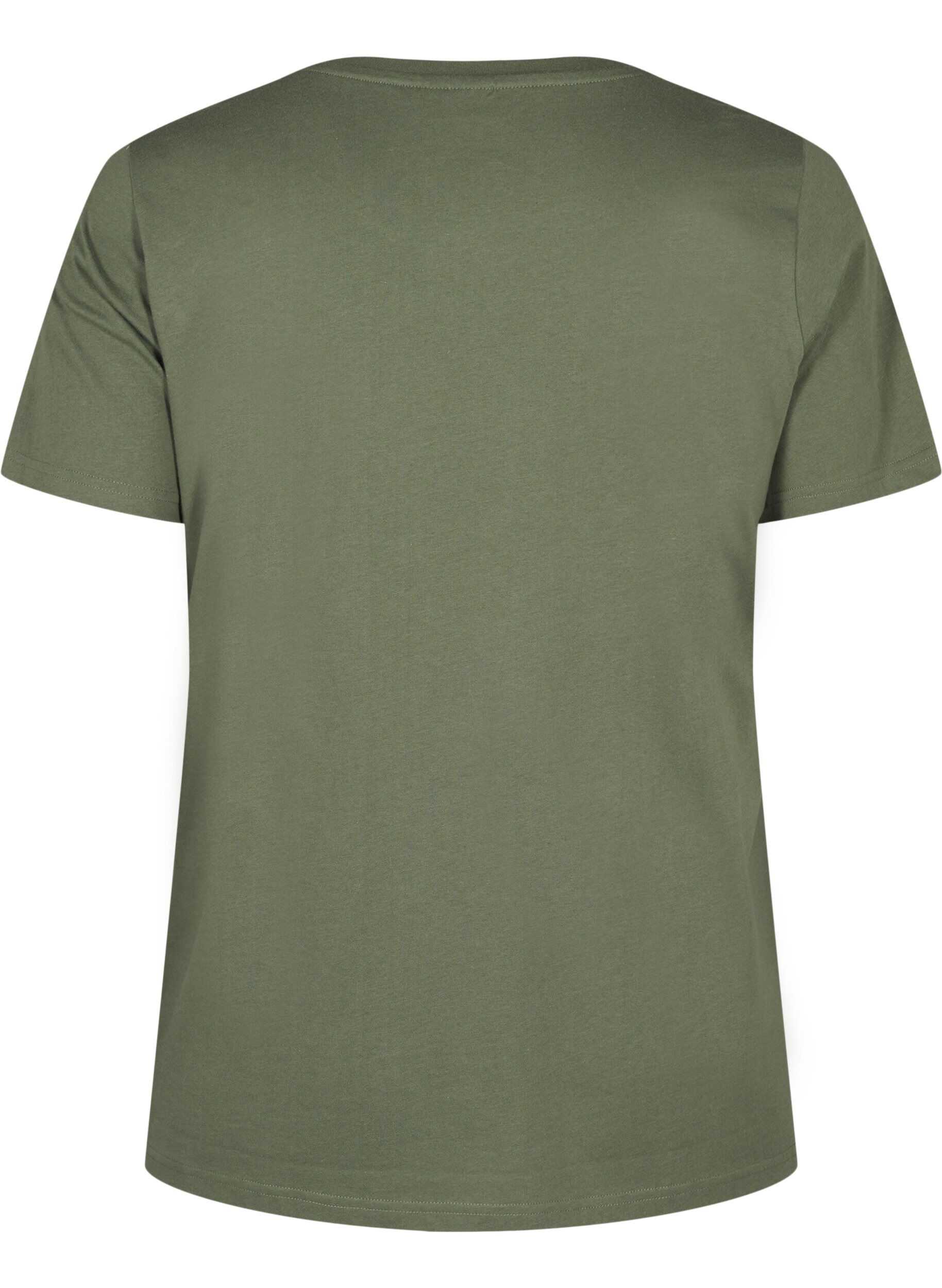 Zizzifashion Organic cotton T-shirt with bow detail, Thyme, Packshot image number 1