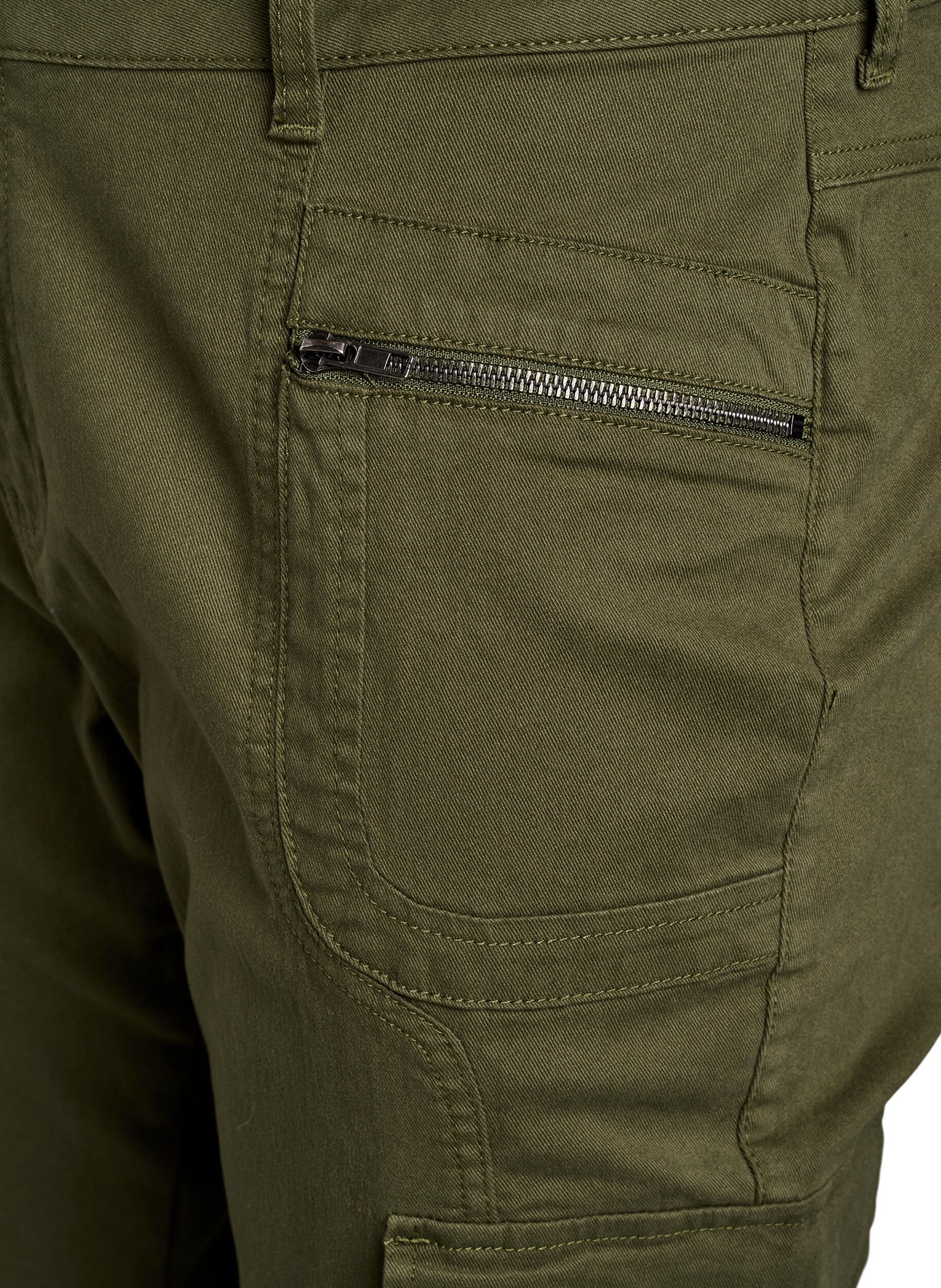 Zizzifashion Slim fit trousers with cargo pockets, Green, Packshot image number 2