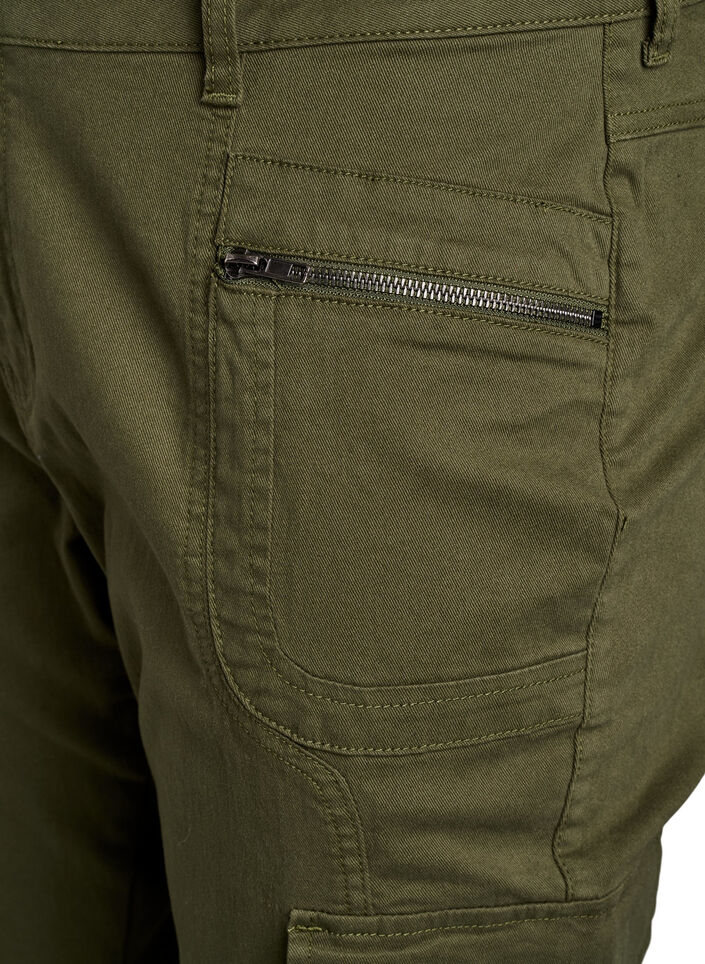 Slim fit trousers with cargo pockets, Green, Packshot image number 2