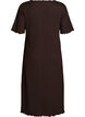 Textured midi dress with short sleeves, Brown, Packshot image number 1