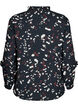 Blouse with print and ruffle details, Black, Packshot image number 1