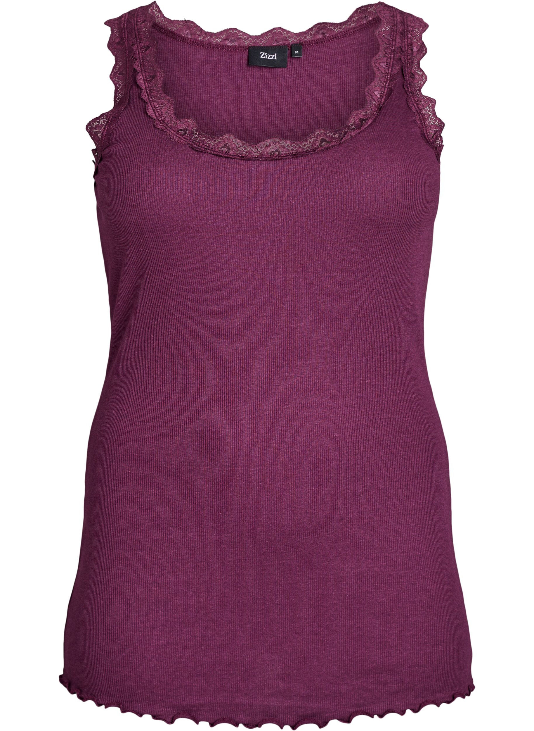 Zizzifashion Top with lace trim, Dark Bordeaux, Packshot image number 0