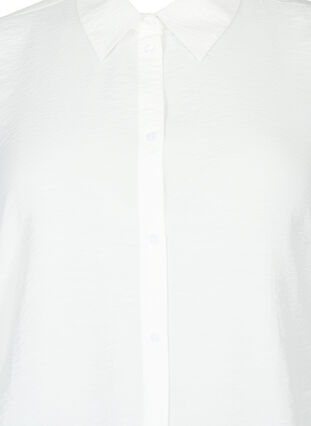 Viscose shirt with ruffle detail, Bright White, Packshot image number 2