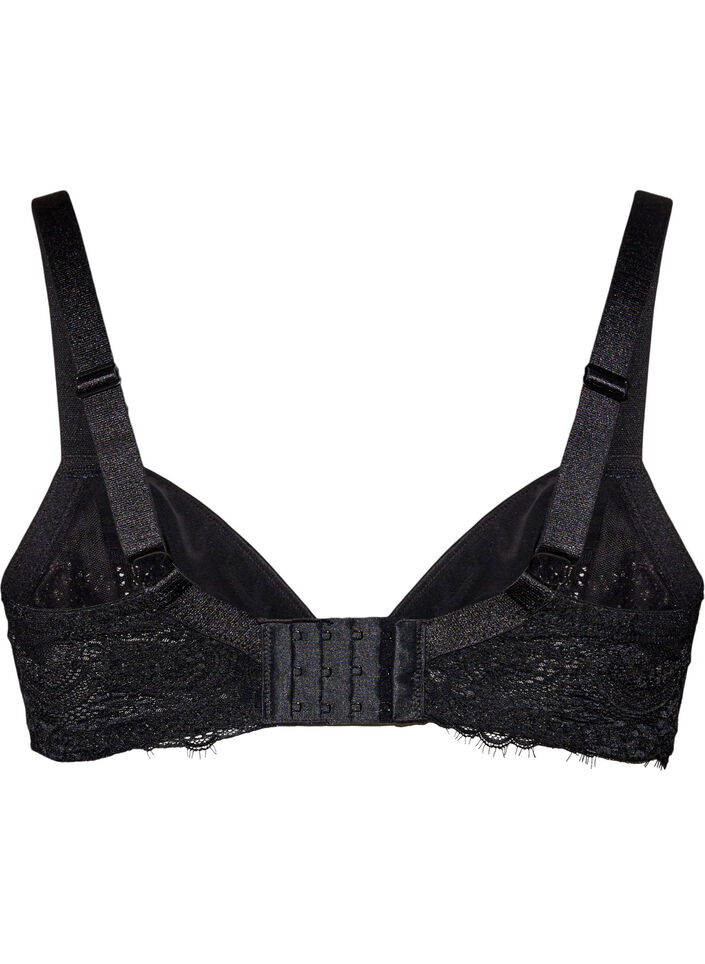Full coverage bra with lace and microfibre, Black, Packshot image number 1