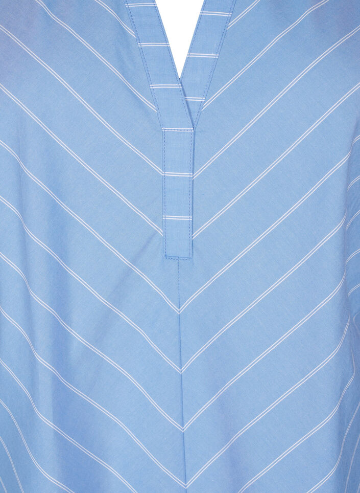 Striped dress in organic cotton, Blue Stripe, Packshot image number 2