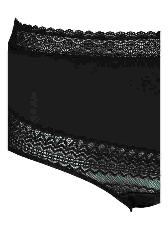 High-waisted knickers with laces, Black, Packshot image number 2
