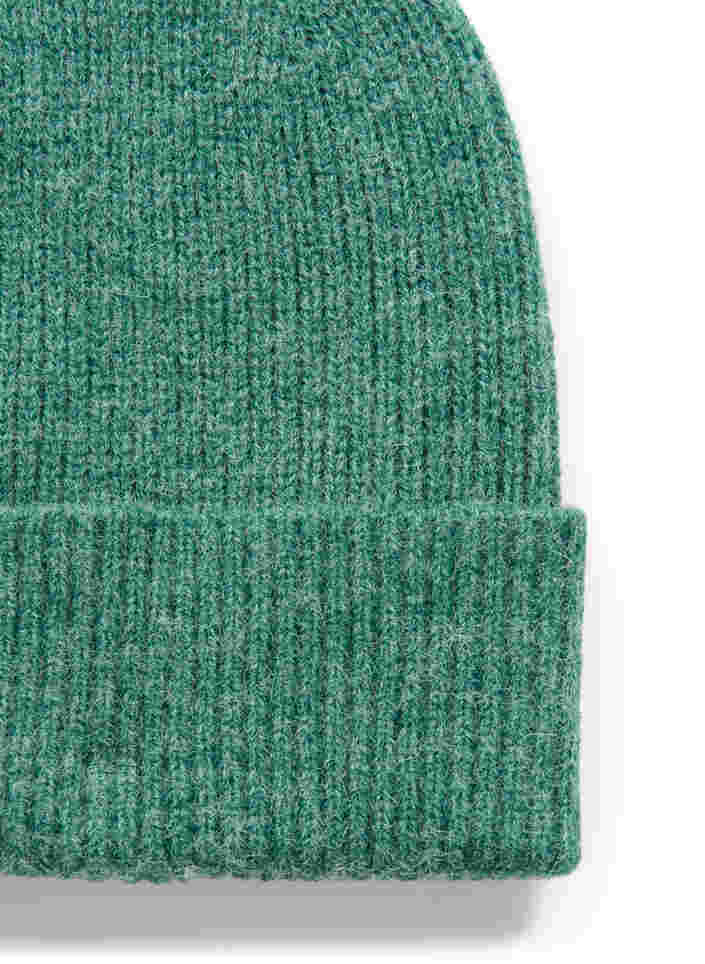 Melange knitted beanie, Evergreen Melange, Packshot image number 1