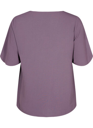 Short-sleeved blouse with an A-shape, Vintage Violet, Packshot image number 1