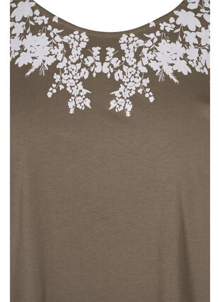 Cotton t-shirt with print details, Falcon mel Feather, Packshot image number 2