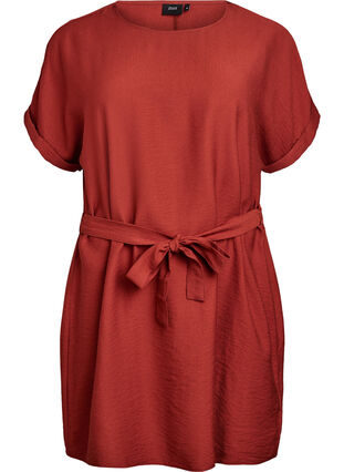 red short loose dress Sky Light Drawstring Bust Mini Dress Red