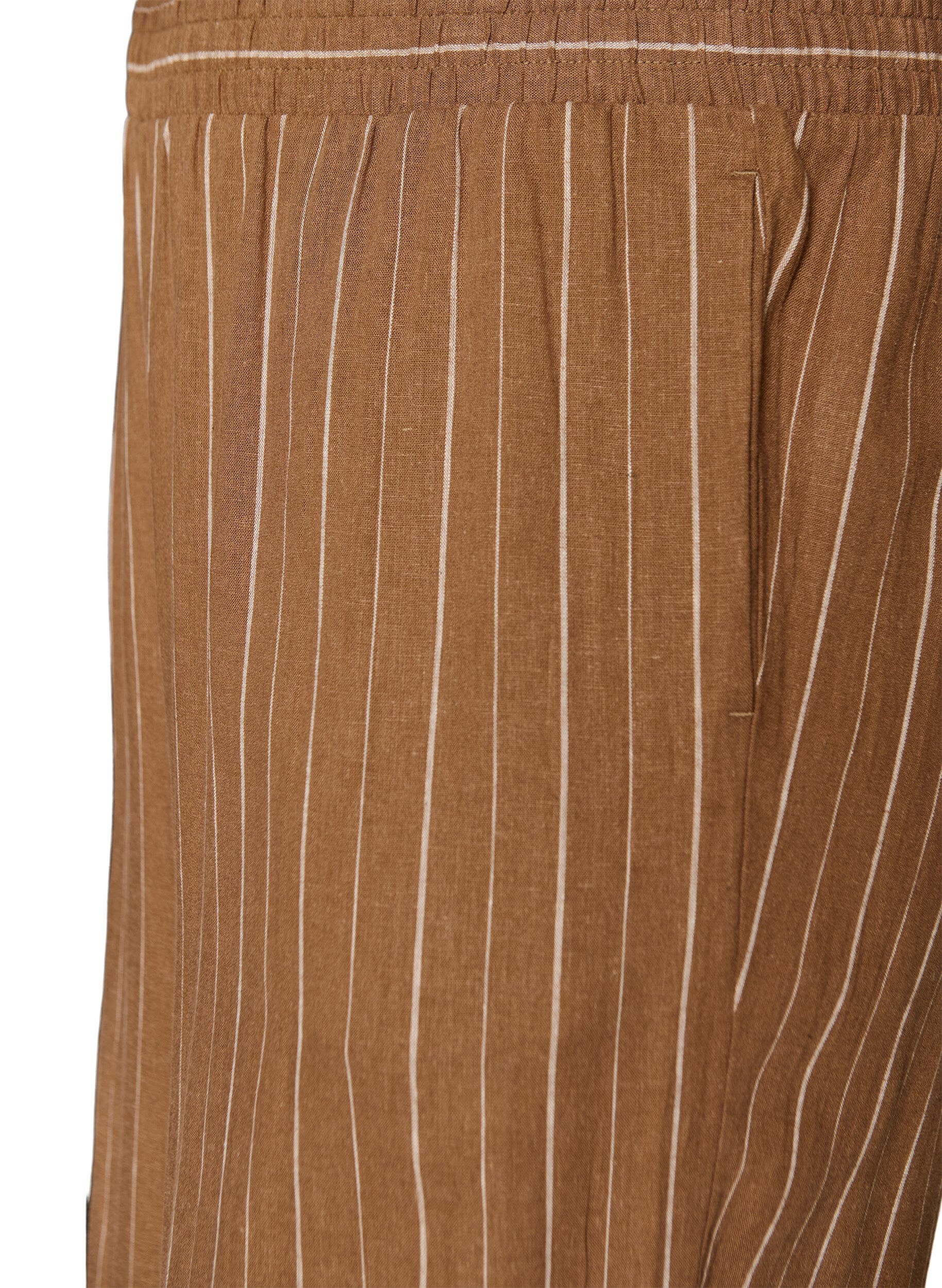 Zizzifashion Wide-leg linen and viscose trousers, Brown, Packshot image number 2
