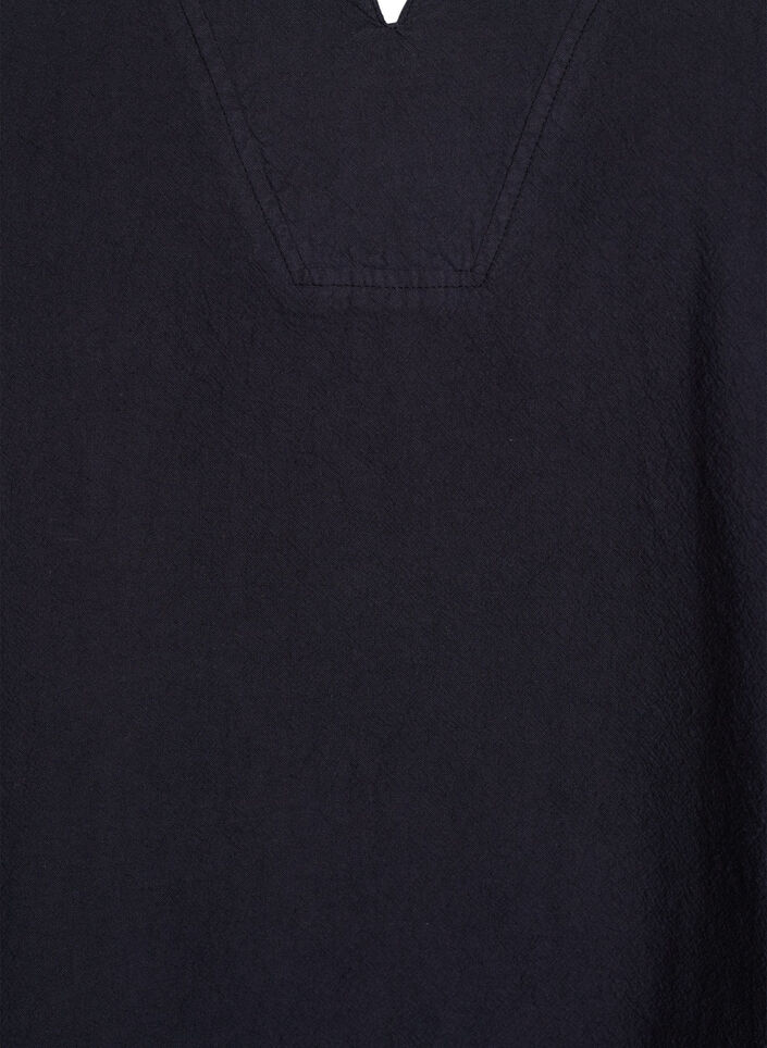 Loose blouse with collar and 1/2 sleeves, Black, Packshot image number 2