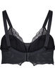 Lightly padded lace bra with mesh, Black, Packshot image number 1