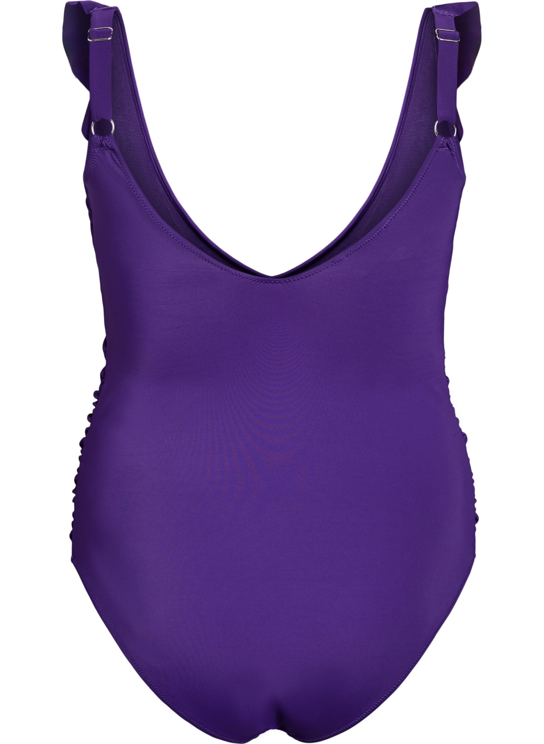 Zizzifashion Swimsuit with ruffles and removable inserts, Purple, Packshot image number 1