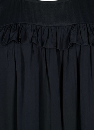Viscose tunic with ruffles, Black, Packshot image number 2