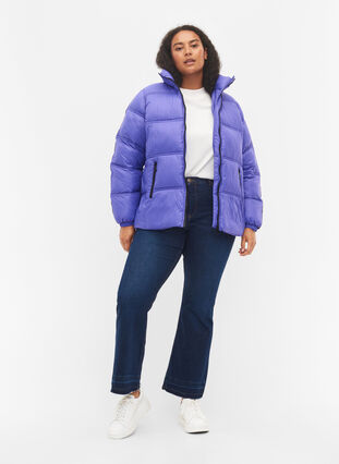 	 Short puffer jacket with zip, Ultra Violet, Model image number 2