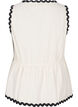 Sleeveless top with wavy contrast edges, Beige, Packshot image number 1