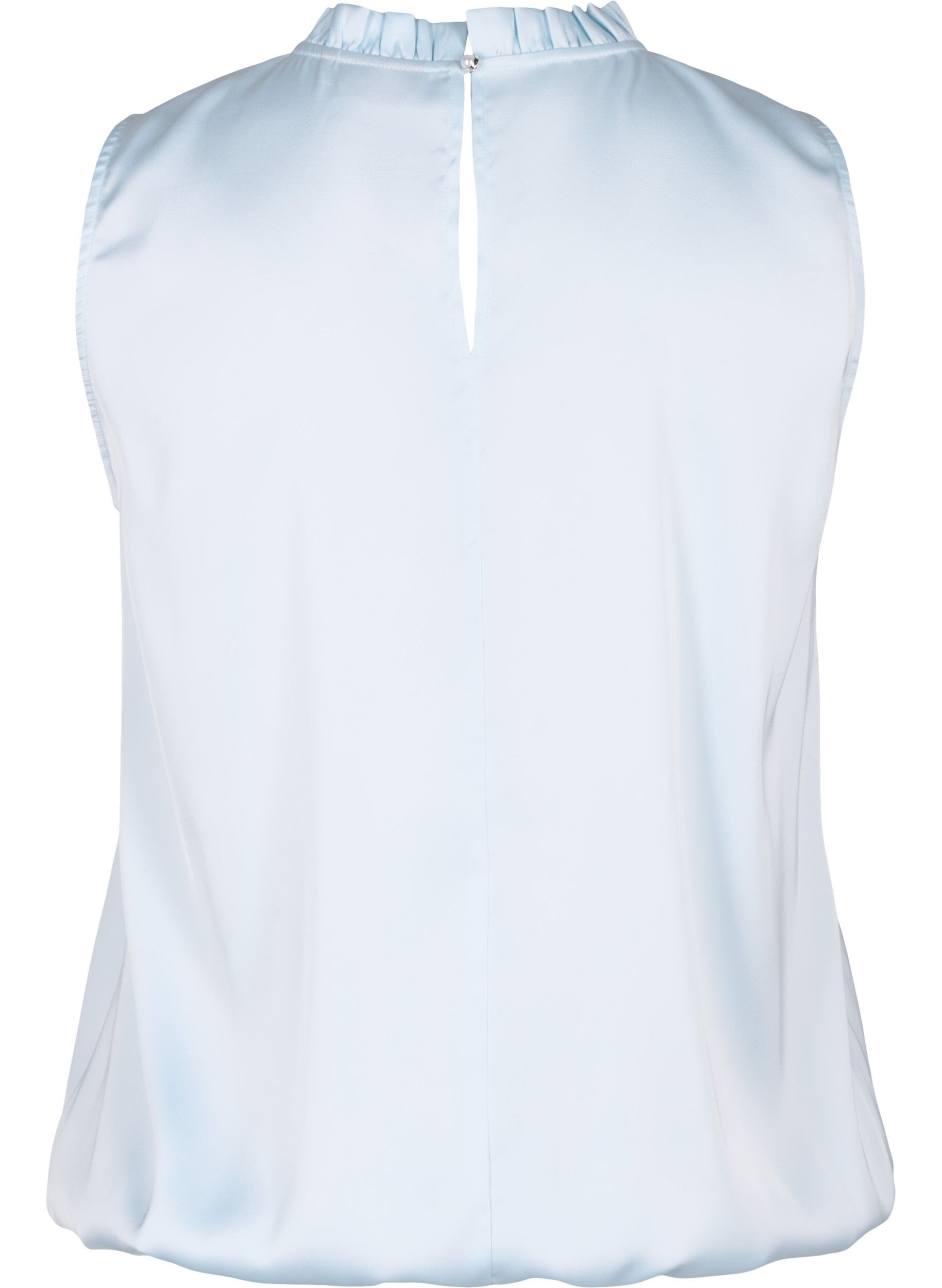 Zizzifashion Sleeveless party top in satin, Delicate Blue, Packshot image number 1