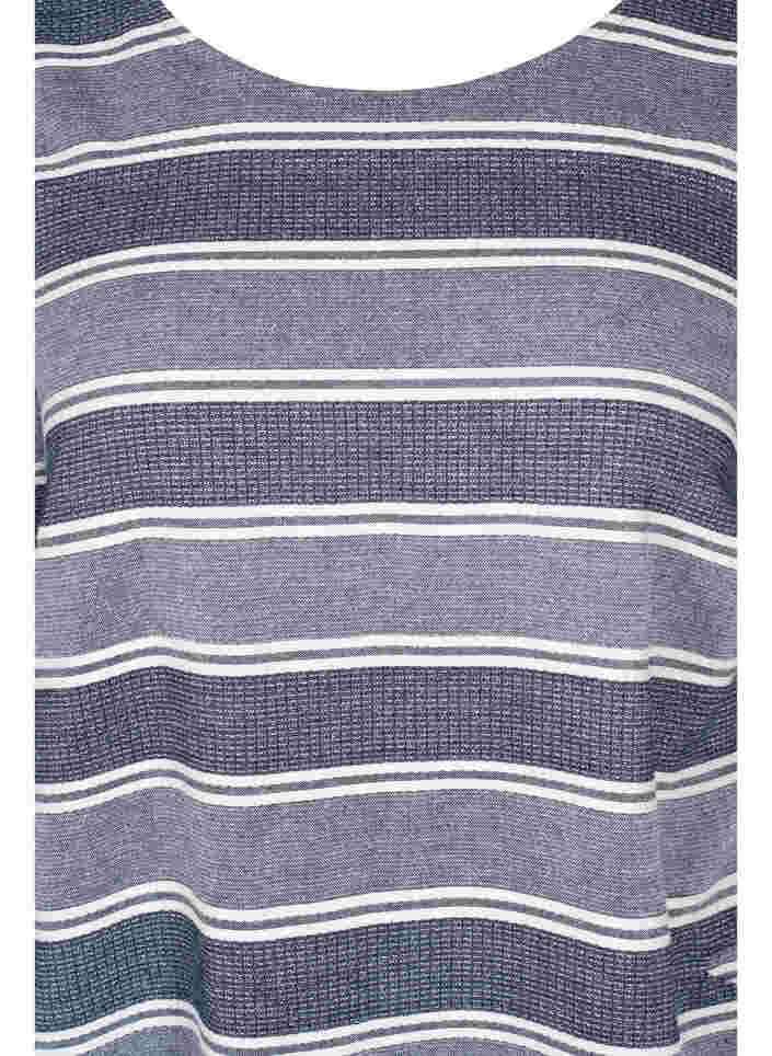 Striped, short-sleeved dress, Blue Stripe, Packshot image number 2