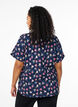 Short-sleeved blouse with texture, Blue, Model image number 2