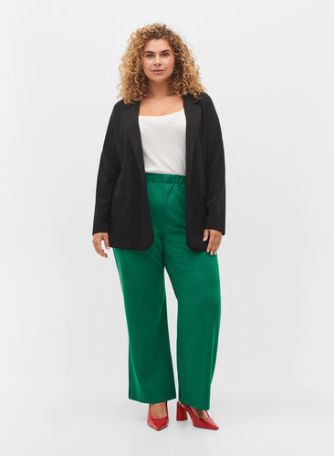 Flared trousers with pockets, Verdant Green, Model image number 0