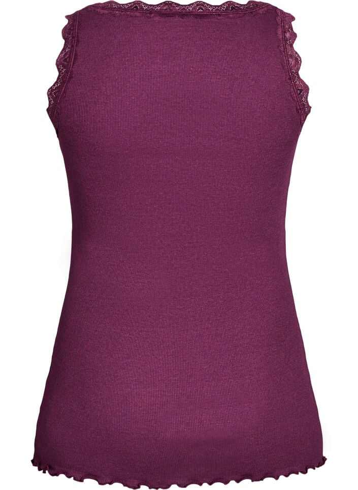 Top with lace trim, Dark Bordeaux, Packshot image number 1