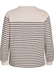 Sweatshirt with stripes and text print, Beige, Packshot image number 1