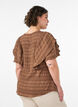 Blouse with smocked texture and ruffle sleeves, Brown, Model image number 2