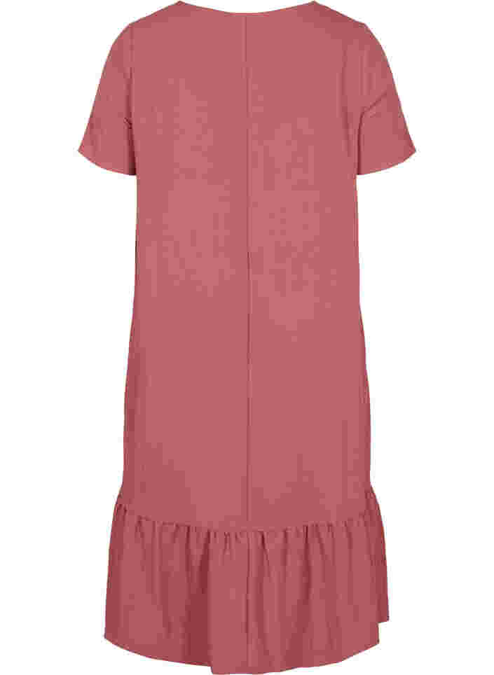 Short-sleeved viscose dress with v-neck, Withered Rose, Packshot image number 1