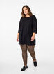 A-shape tunic with 3/4 sleeves, Black, Model image number 2