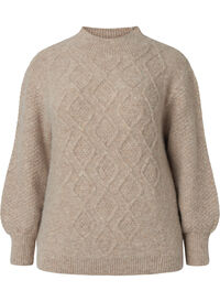 Patterned knit sweater with turtleneck