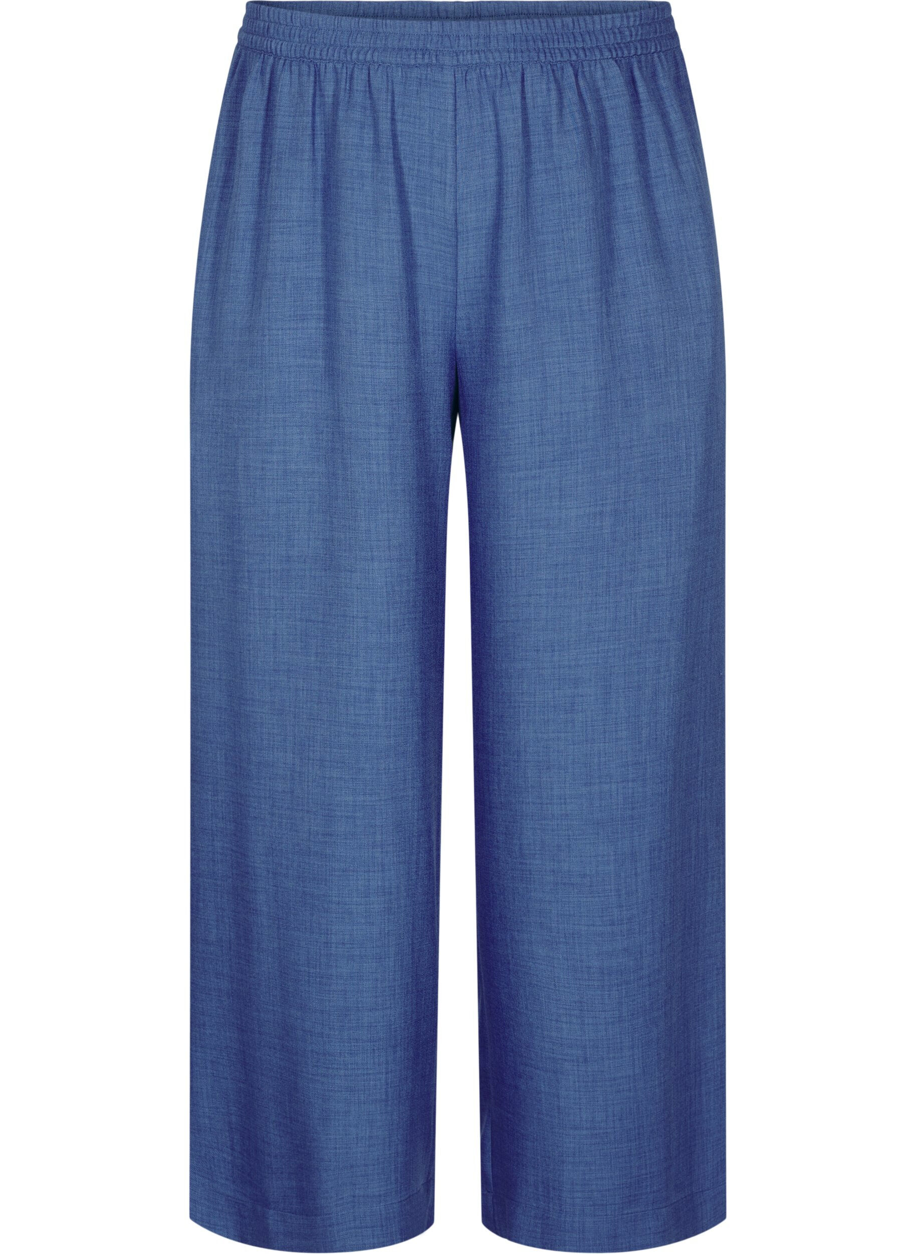 ZizzifashionLoose trousers with elasticated waistband and pockets, Blue, Packshot image number 0