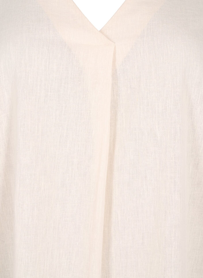 Cotton blend kaftan dress with linen, Beige, Packshot image number 2