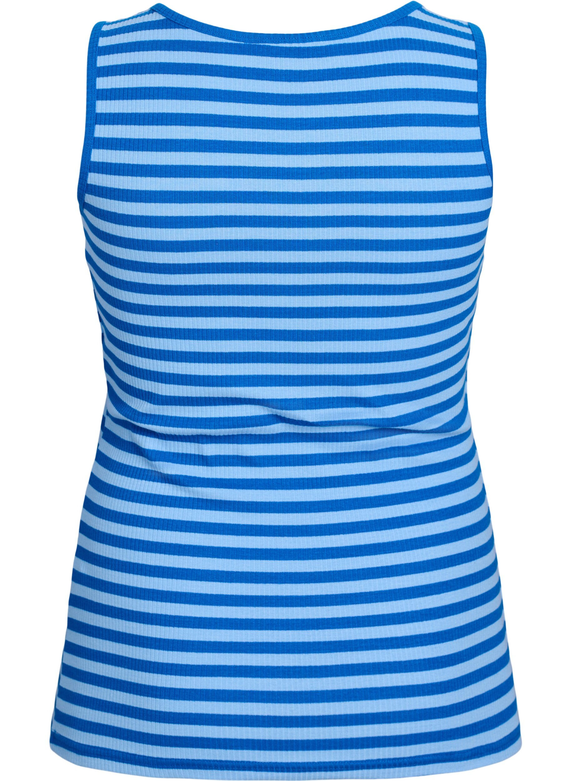 ZizzifashionStriped tank top with a rib structure, Light Blue, Packshot image number 1
