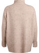 Knit sweater with high neck and dotted pattern, Beige, Packshot image number 1