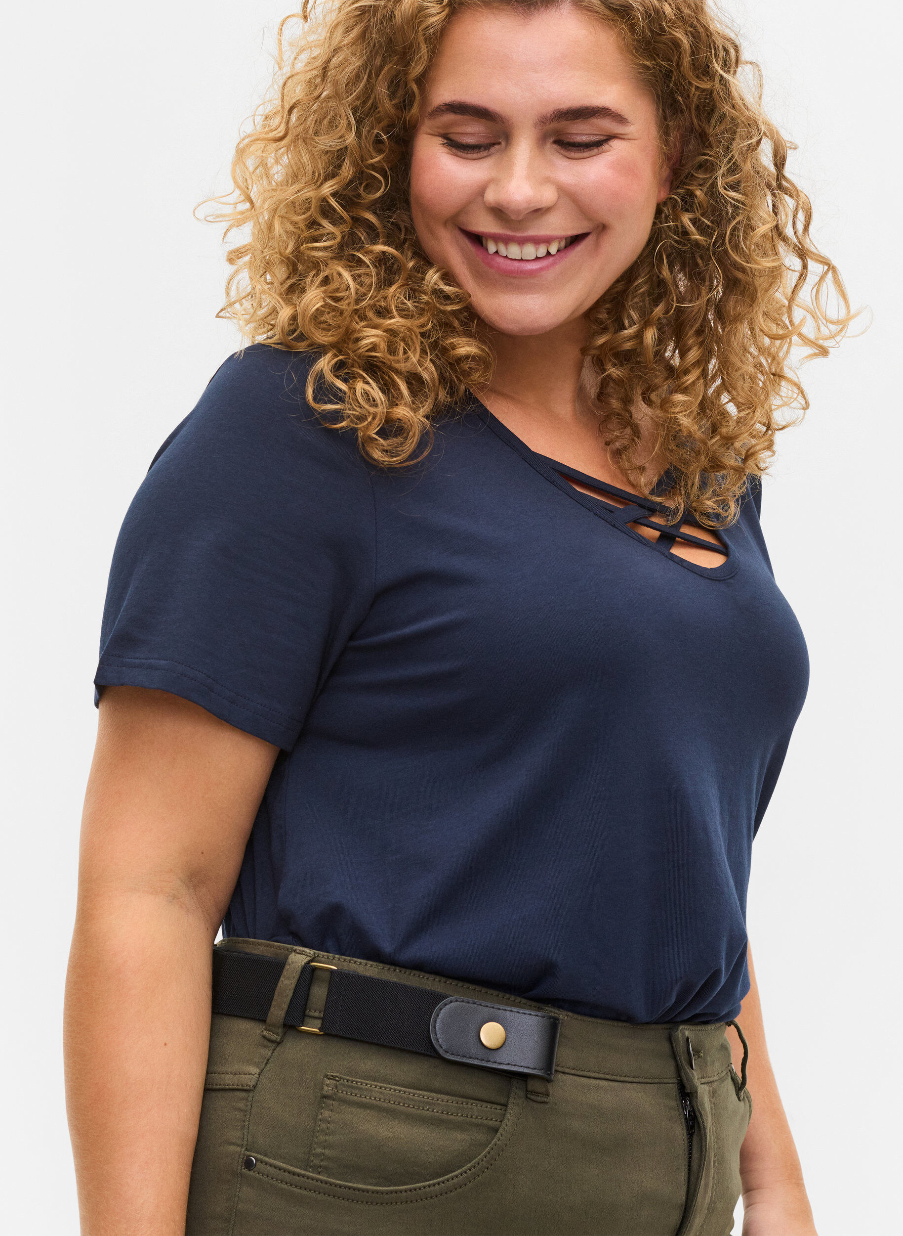 Zizzifashion Elastic belt, Black, Model image number 0